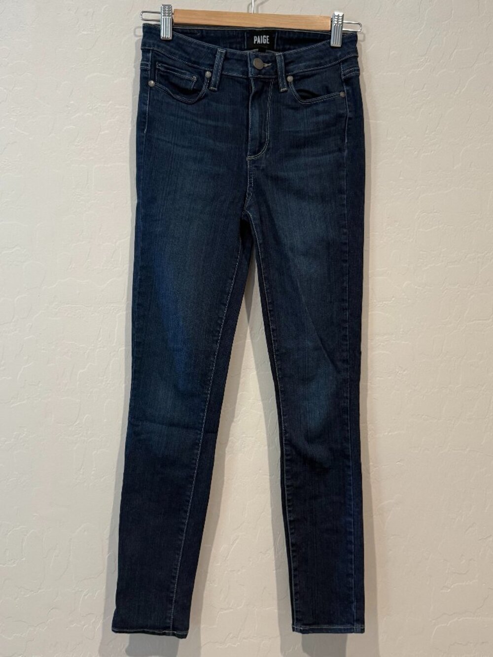 PAIGE Hoxton Ankle High Rise Skinny Jeans Charing Wash Size 25 Made in USA